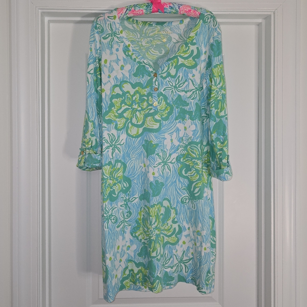 Lilly Pulitzer Blue and Green Mini Dress